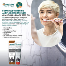 Himalaya Botanique charcoal whitening toothpaste with black seed oil, 113g tube