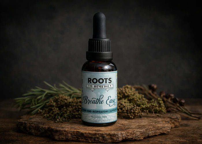 Breathe Easy lung and respiratory support herbal extract bottle