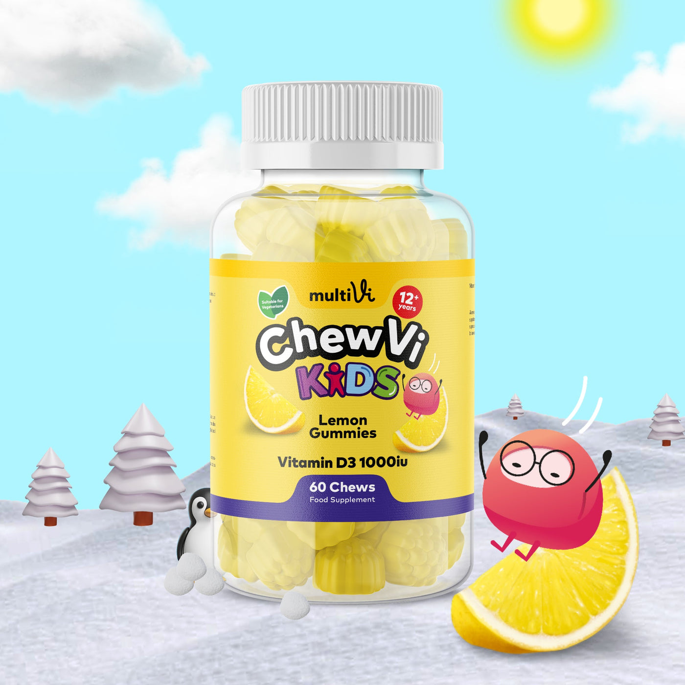 Vitamin D3 Gummies - Lemon Flavour (For Kids)-0