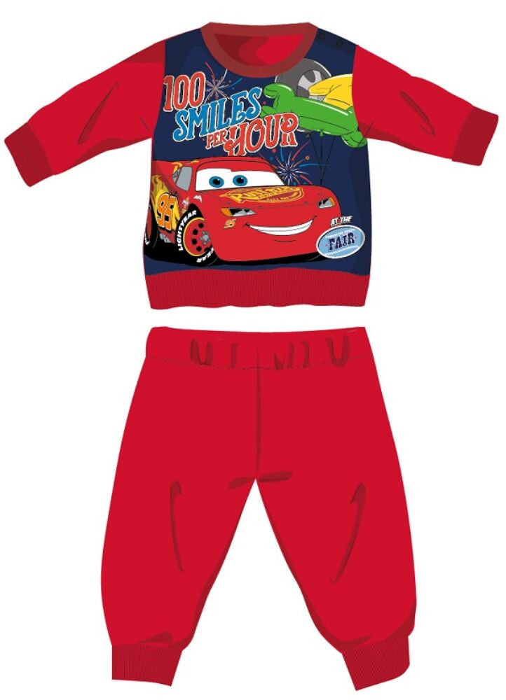 Piros Disney Verdák téli baba pizsma 98-as méretben
