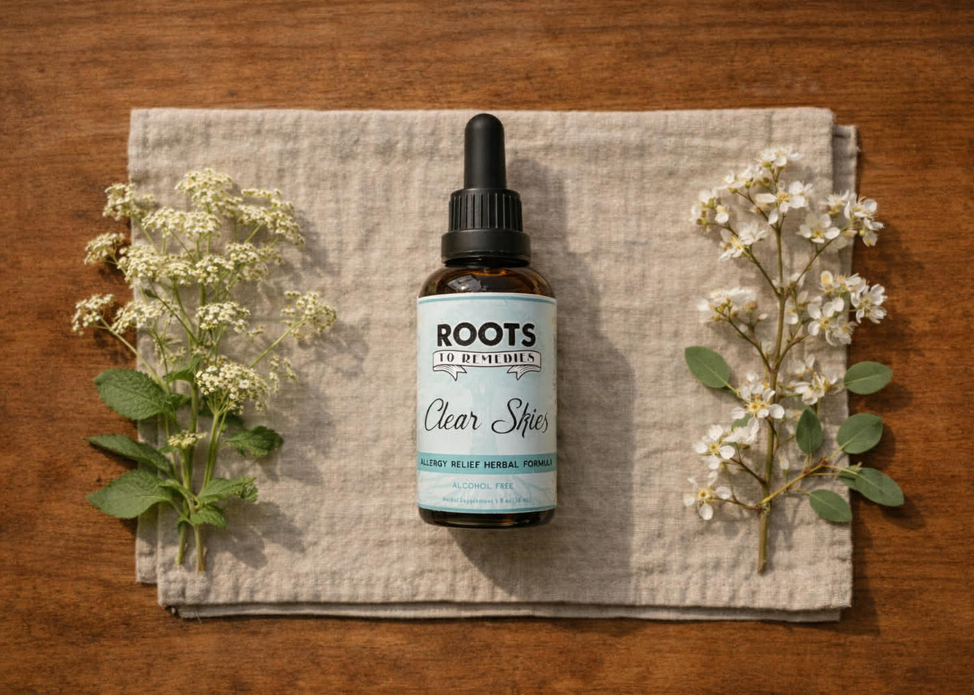 Clear Skies herbal allergy support extract bottle