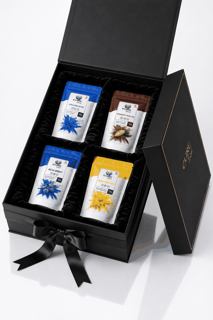 Superfood gift box with four wellness products