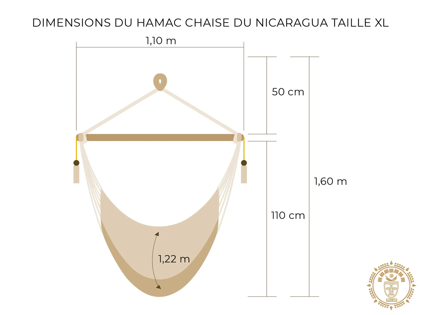 Bosawás XL handmade cotton hammock chair from Nicaragua