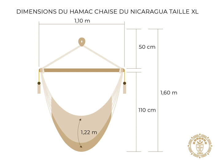 Bosawás XL handmade cotton hammock chair from Nicaragua