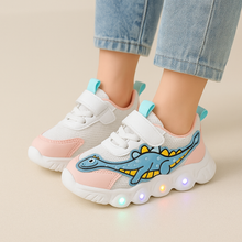 Kék LED-es dinoszauruszos gyerek sneaker