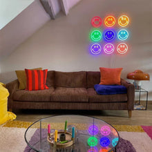 Smiley face LED neon sign for playful wall decor