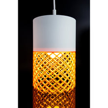 Vertex Ivory Aura 3D printed pendant light in ivory and gold