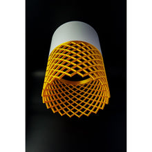 Vertex Ivory Aura 3D printed pendant light in ivory and gold