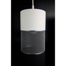 Loom Ivory Nebula 3D printed pendant light with ivory top and silver lower section