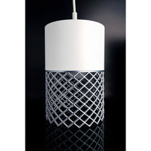 Vertex Ivory Nebula 3D printed pendant light in ivory and silver