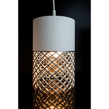 Vertex Ivory Nebula 3D printed pendant light in ivory and silver