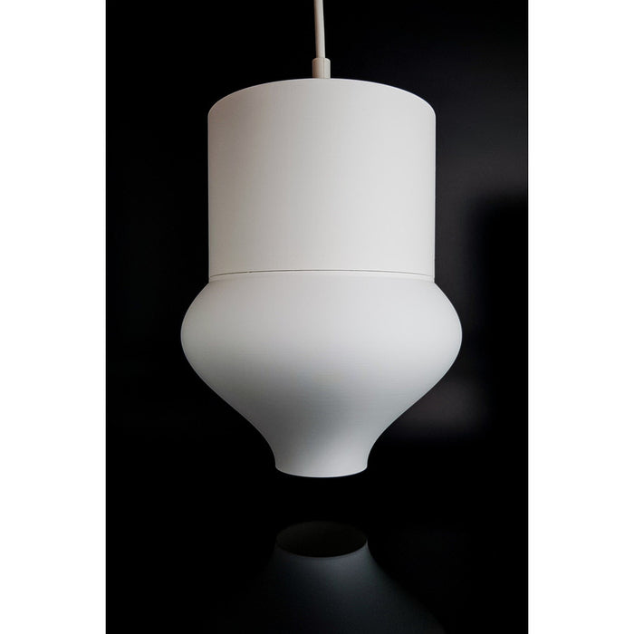 Teara Ivory Max ivory-white 3D printed pendant light with a softly curved drop-shaped form