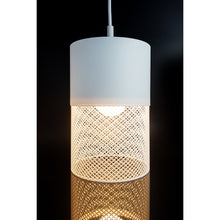 Loom Ivory Max matte ivory white 3D printed pendant light with mesh texture