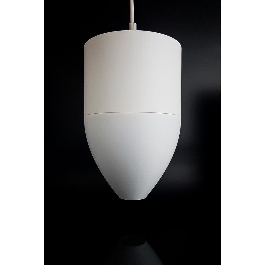Nova Ivory Max ivory-white 3D printed pendant light with tapered cone shape