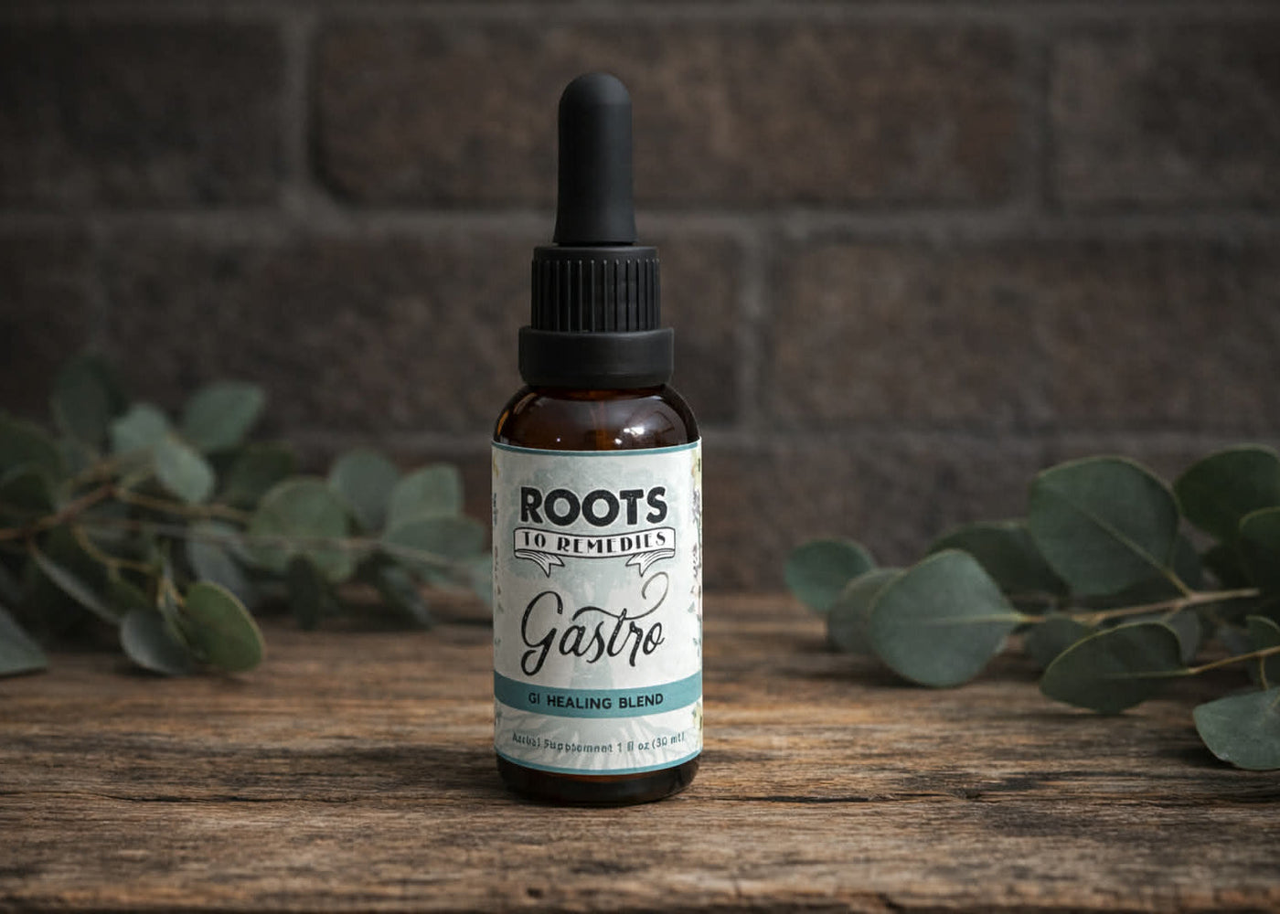 Gastro digestive support herbal tincture in 1 oz bottle