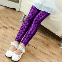 Fényes sellőmintás lány leggings arany színben