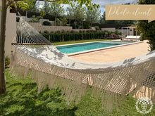 Tipitapa 2 macramé L-bar cotton hammock handwoven in Nicaragua