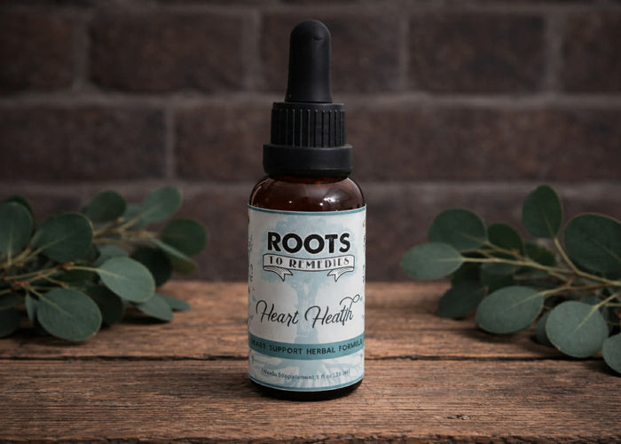 Heart support herbal tincture bottle for cardiovascular wellness