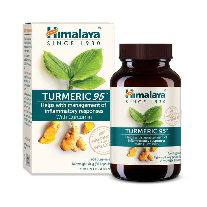 Himalaya Turmeric 95 curcumin supplement bottle with 60 vegan capsules