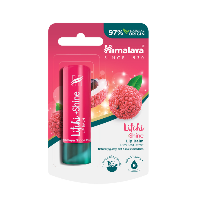 Himalaya Litchi Shine Lip Balm 4.5g stick for soft, glossy lips