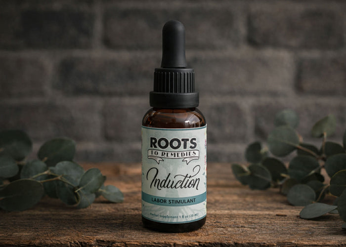 Induction labor support herbal tincture bottle