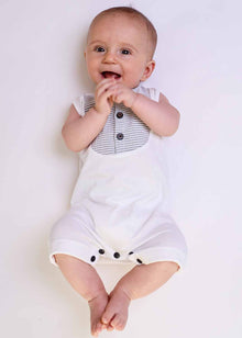 Fehér baba playsuit pamutdzsörzéből