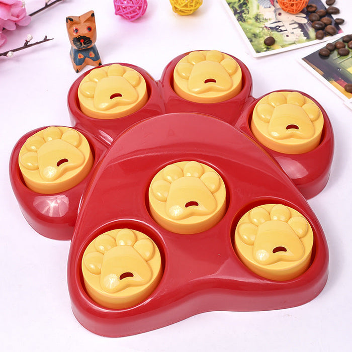 Piros gumis puzzle etetőjáték kutyáknak és macskáknak