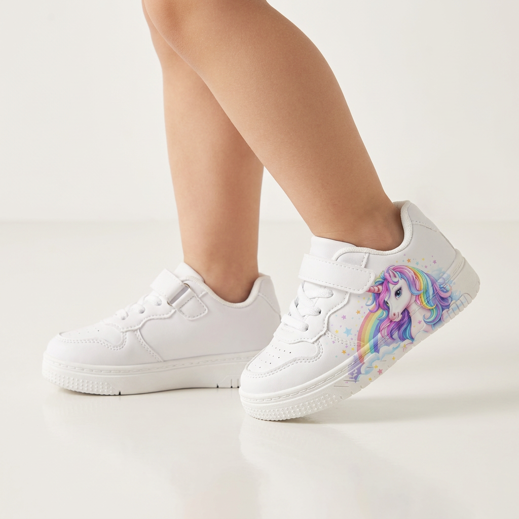 Kids Rainbow Cloud Unicorn Sneakers – Ages 2–12-0