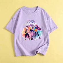 Lila K-pop stílusú gyerek póló
