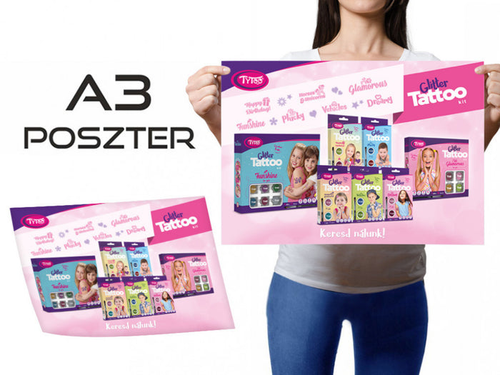 TyToo csillámtetoválás poszter A3 méretben