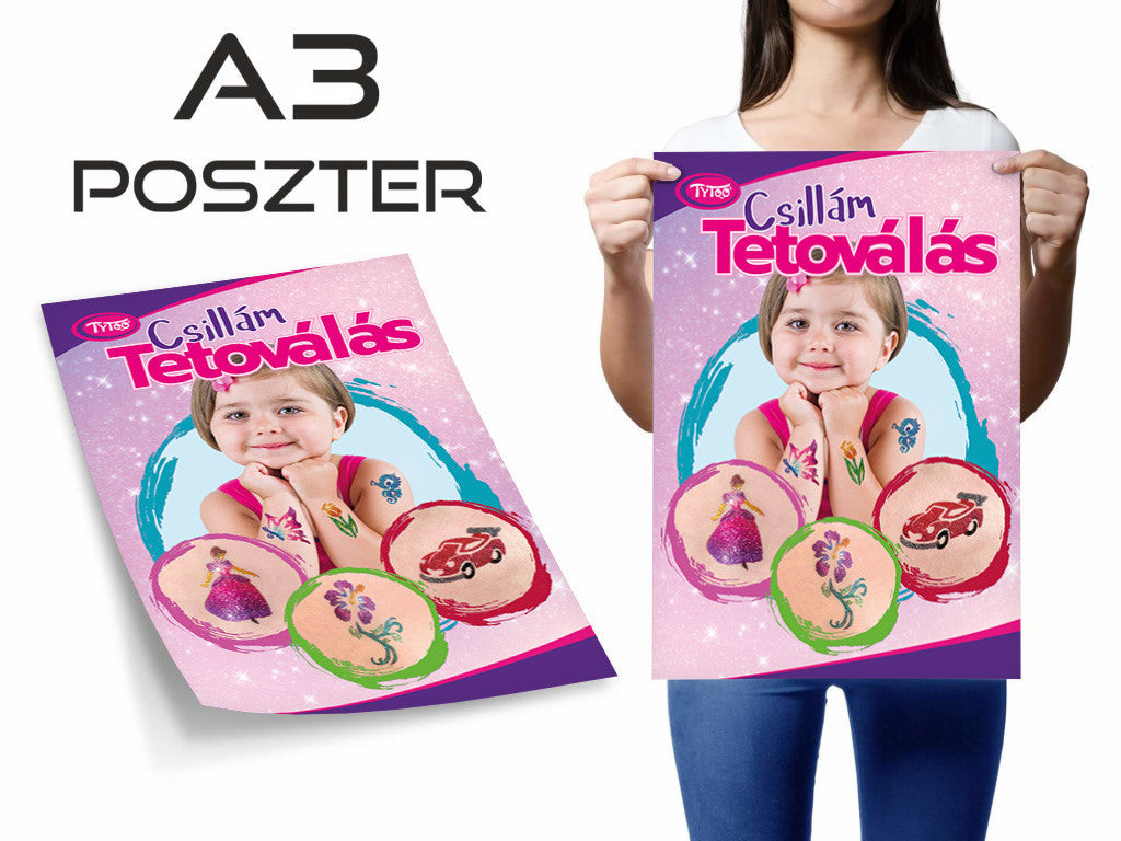 Lányos csillámtetoválás poszter