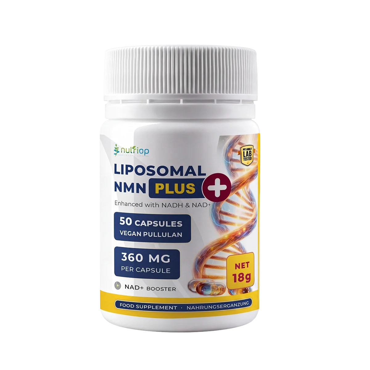 Nutriop® Max Strength Liposomal NMN PLUS+: Advanced Absorption NAD+ Complex (50 Capsules)-0