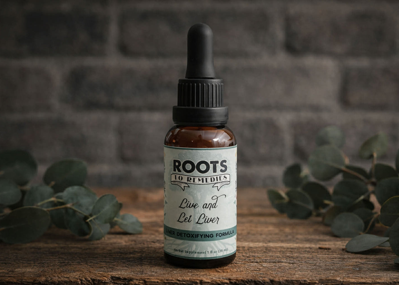 Live and Let Liver herbal tincture bottle for liver support