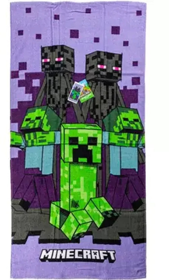Minecraft mintás pamut strandtörölköző 70 × 140 cm