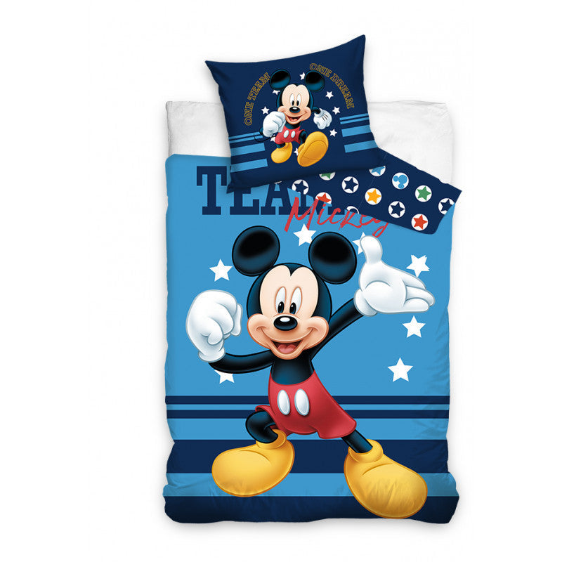 Kék Mickey egér pamut ágyneműgarnitúra