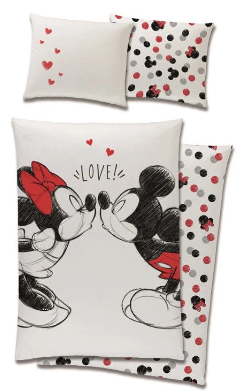 Mickey Mouse szerelem mintás pamut ágyneműhuzat garnitúra