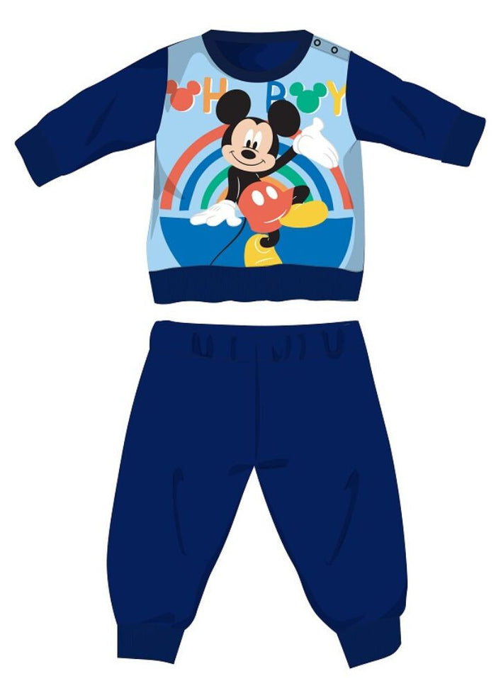 Sötétkék Disney Mickey egér baba polár pizsama 98-as méretben