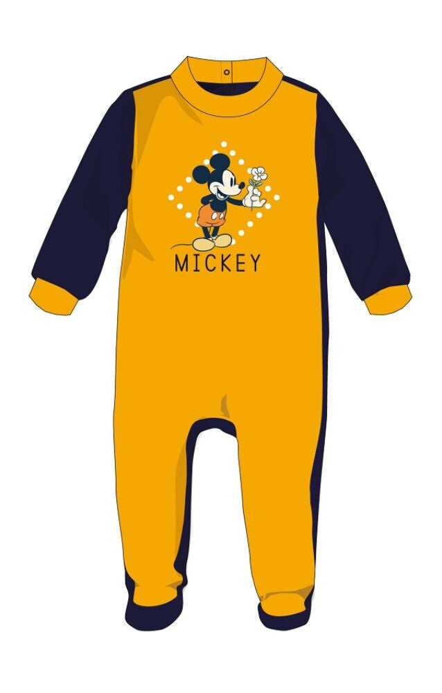 Sárga Disney Mickey egér baba velúr rugdalózó