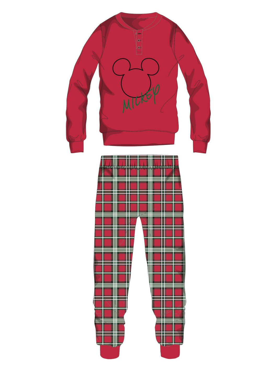Disney Mickey egér mintás férfi flanel pizsama