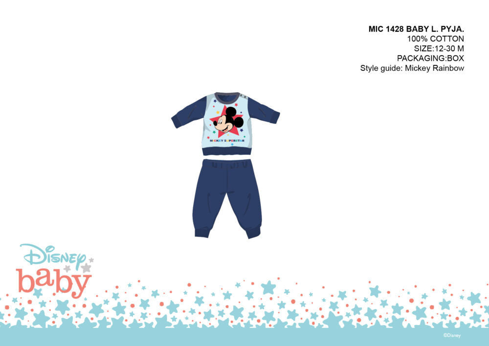 Sötétkék Disney Mickey egér baba pizsama
