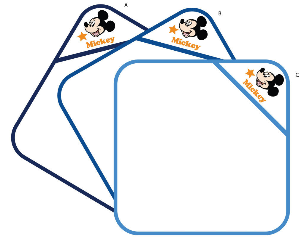 Disney Mickey egér kapucnis babatörölköző hímzett mintával - 70 x 70 cm - sötétkék-0