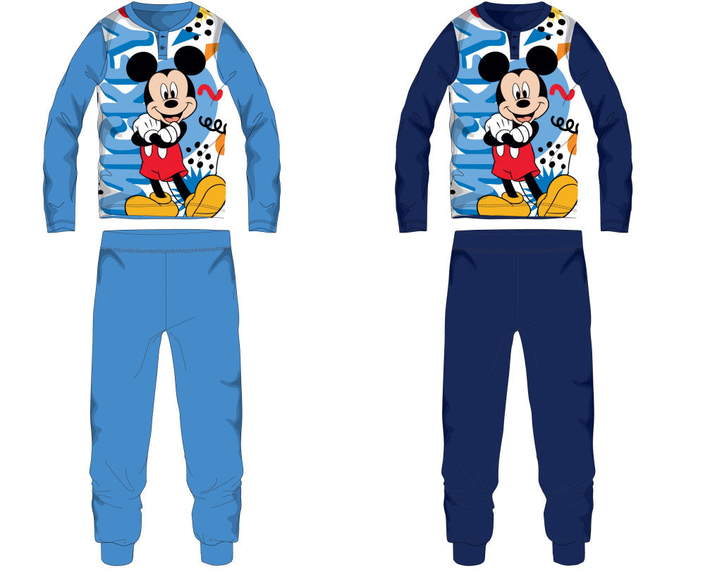 Sötétkék Disney Mickey egér pamut jersey gyerek pizsama
