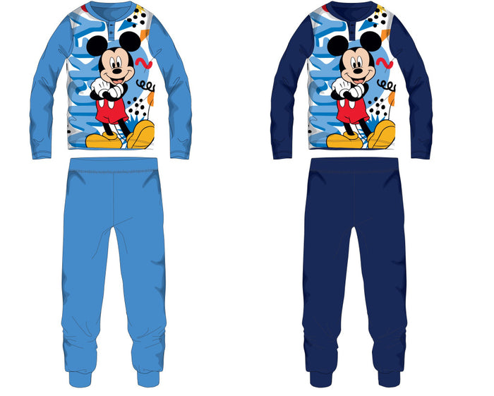 Sötétkék Disney Mickey egér pamut jersey gyerek pizsama