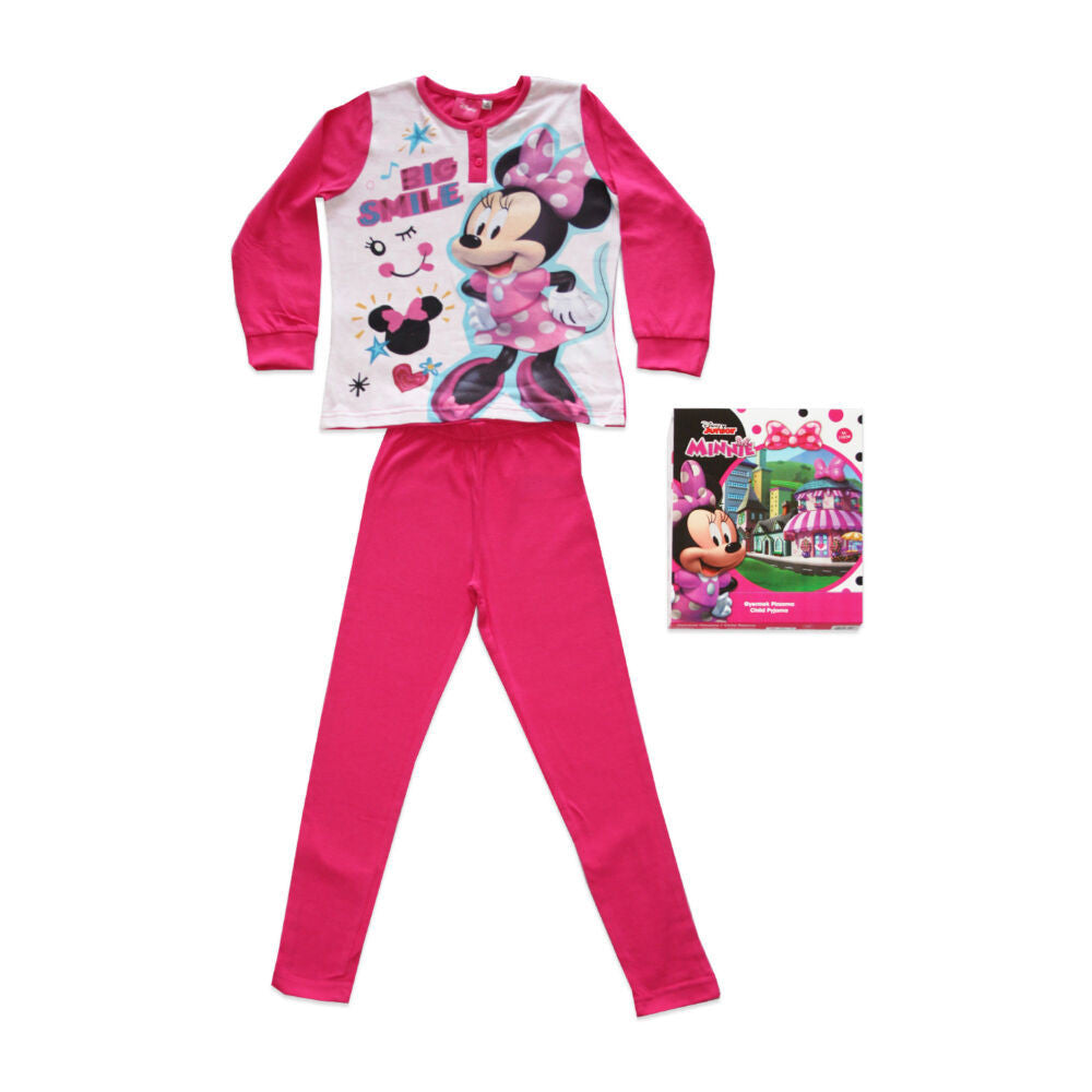 Pink Minnie egér mintás hosszú gyerek pizsama