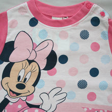 Rózsaszín hosszú baba pizsama Minnie egér mintával