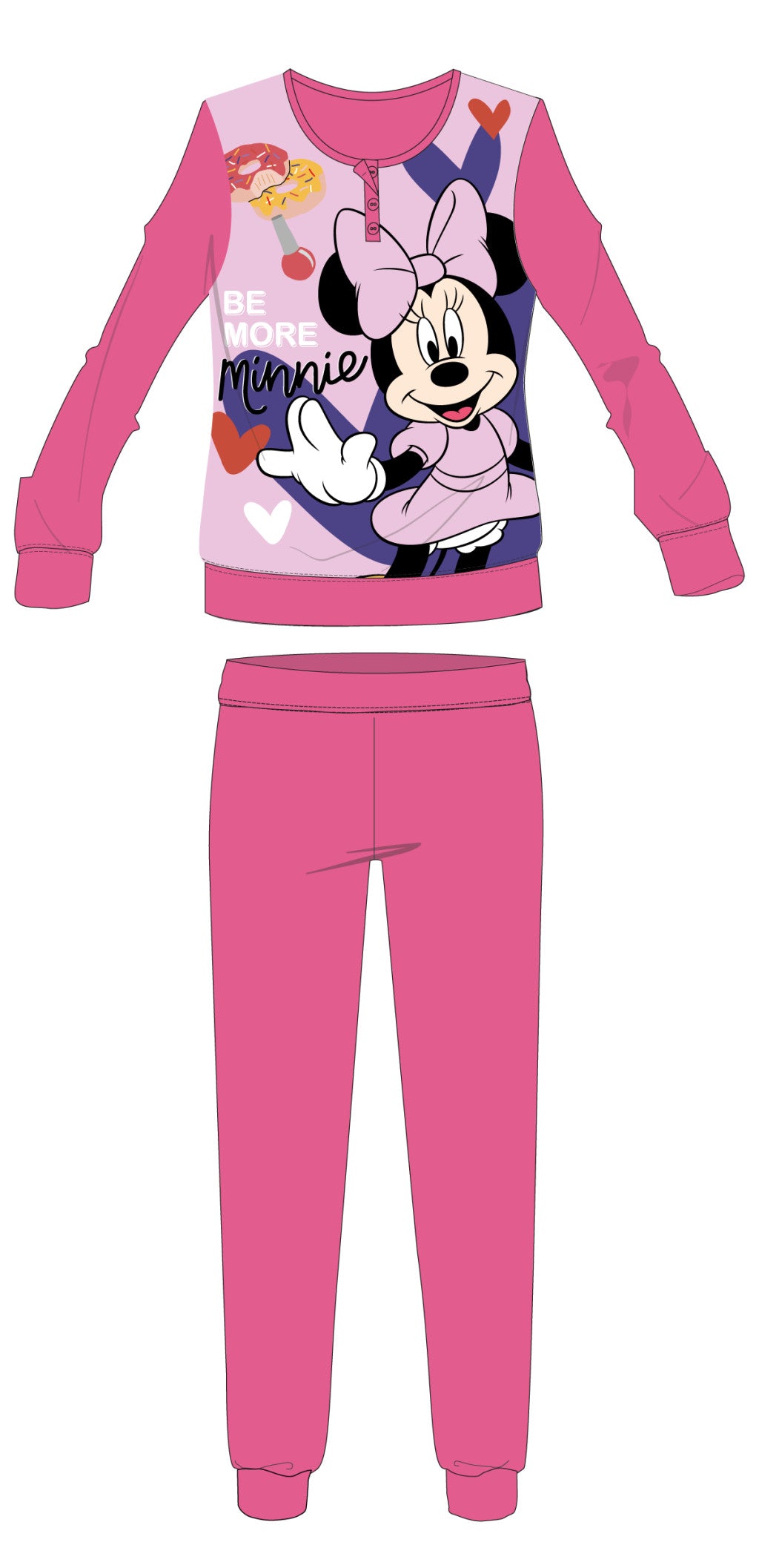 Rózsaszín Disney Minnie egér téli gyerek pizsama 104-es méretben