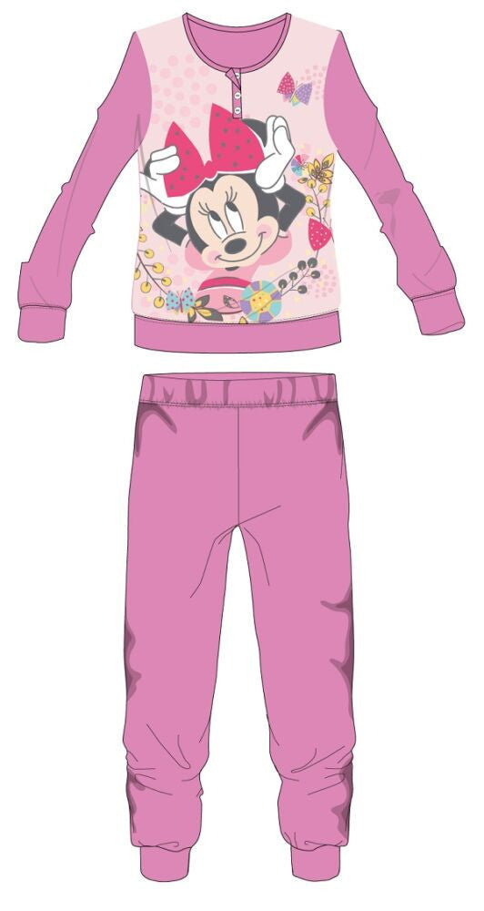 Rózsaszín Disney Minnie egér polár gyerek pizsama 122-es méretben