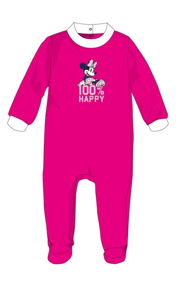 Pink Disney Minnie egér mintás baba velúr rugdalózó
