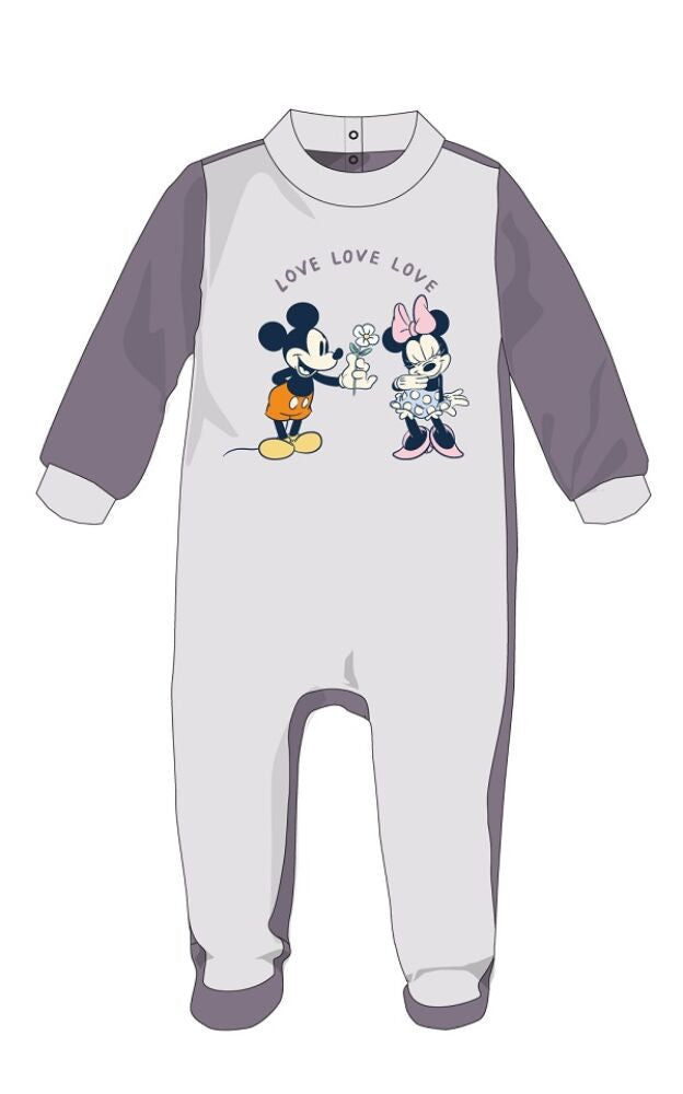 Szürke Disney Minnie egér baba velúr rugdalózó