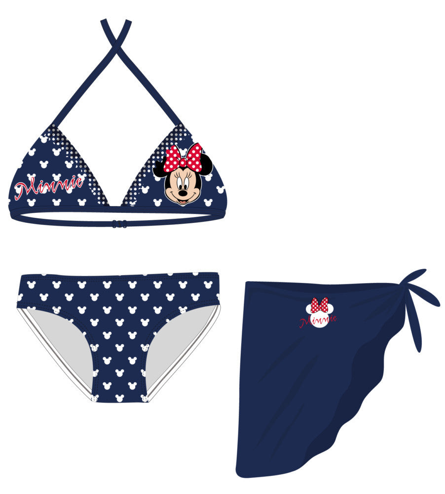 Sötétkék Disney Minnie egér kislány fürdőruha szett 128-as méretben